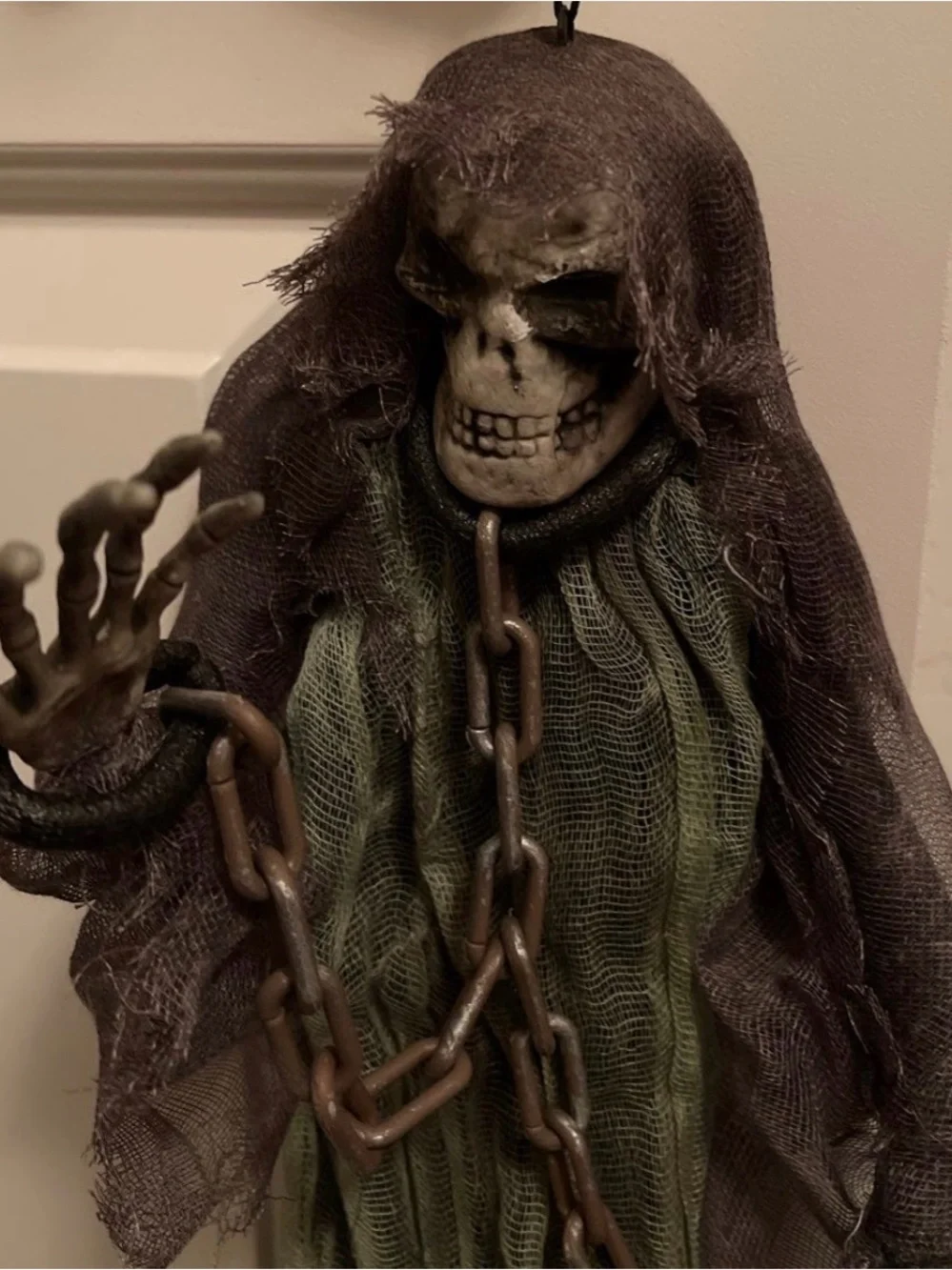 Vintage Grim Reaper mini hanging Halloween decor